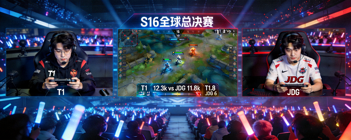 S16全球总决赛高清直播画面现场大屏对战视角